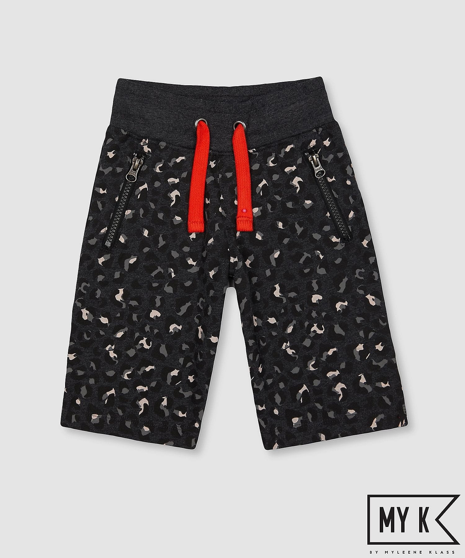 Boys Shorts Leopard Print - Black