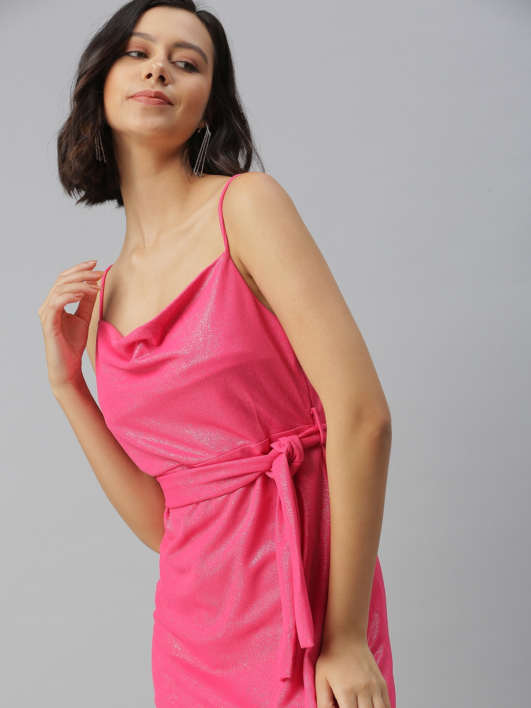 SHOWOFF Women's Embellished Pink Sheath Dress
