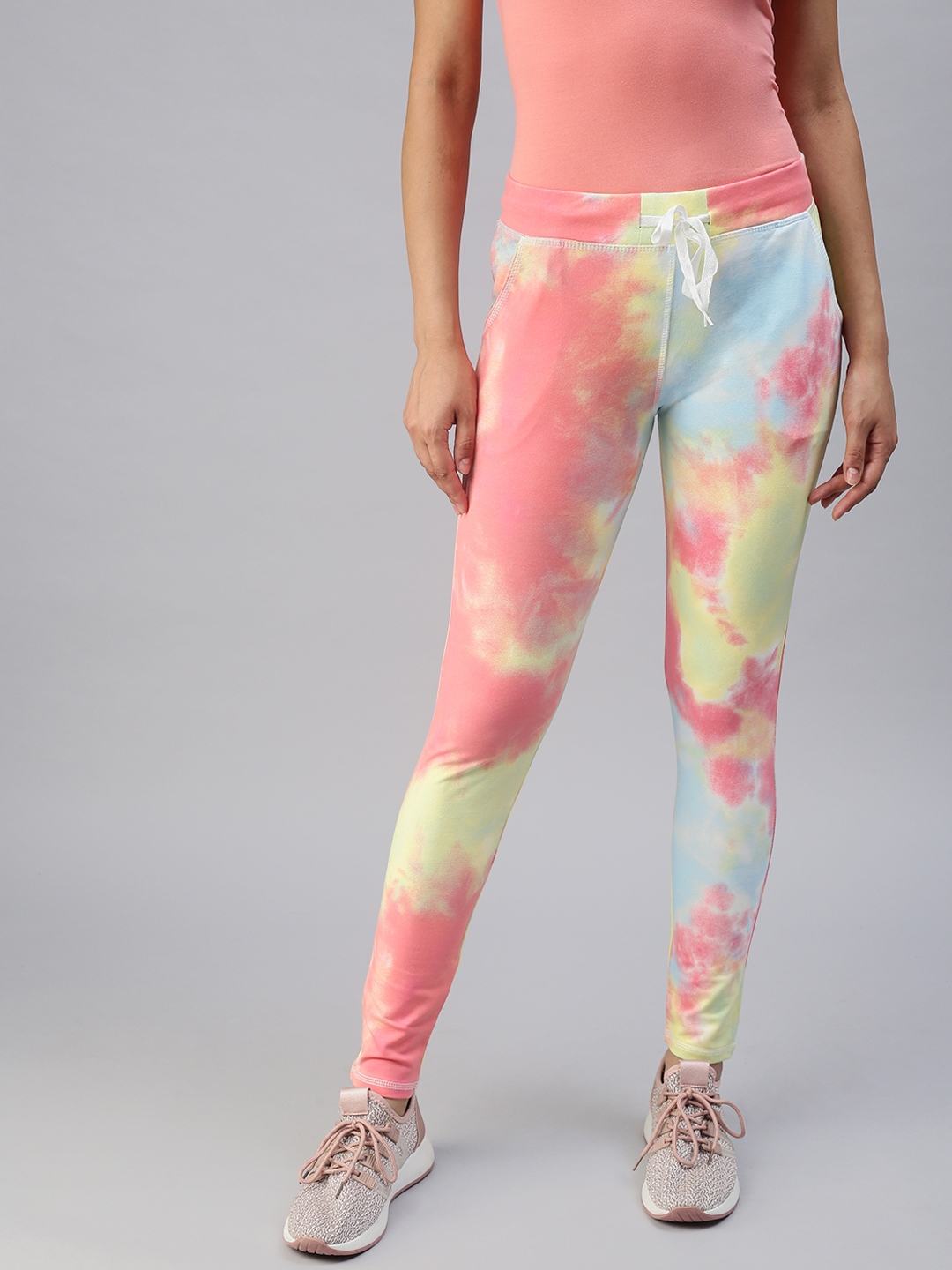 SHOWOFF Women's Slim Fit Multi Tie and Dye Track Pants