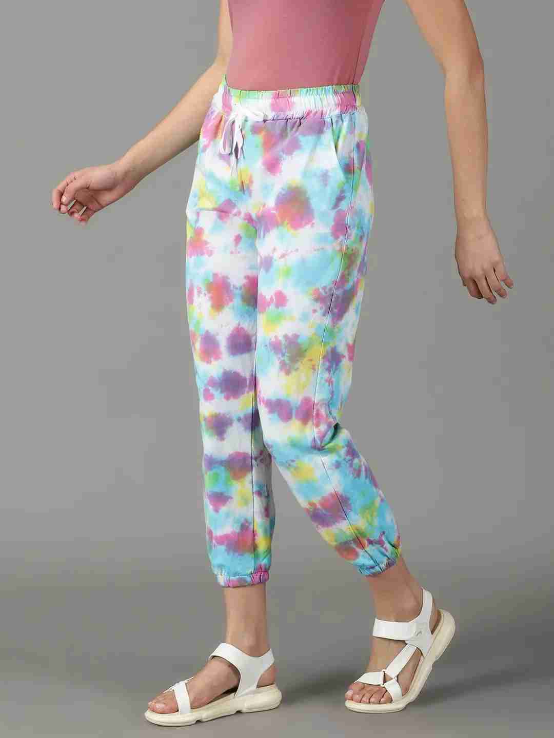 SHOWOFF Women's Tie and Dye Multi Regular Fit Track Pant