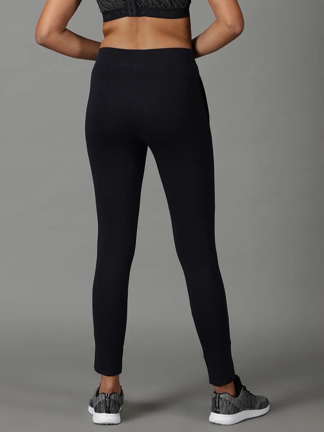 SHOWOFF Women's Solid Navy Blue Slim Fit Track Pant