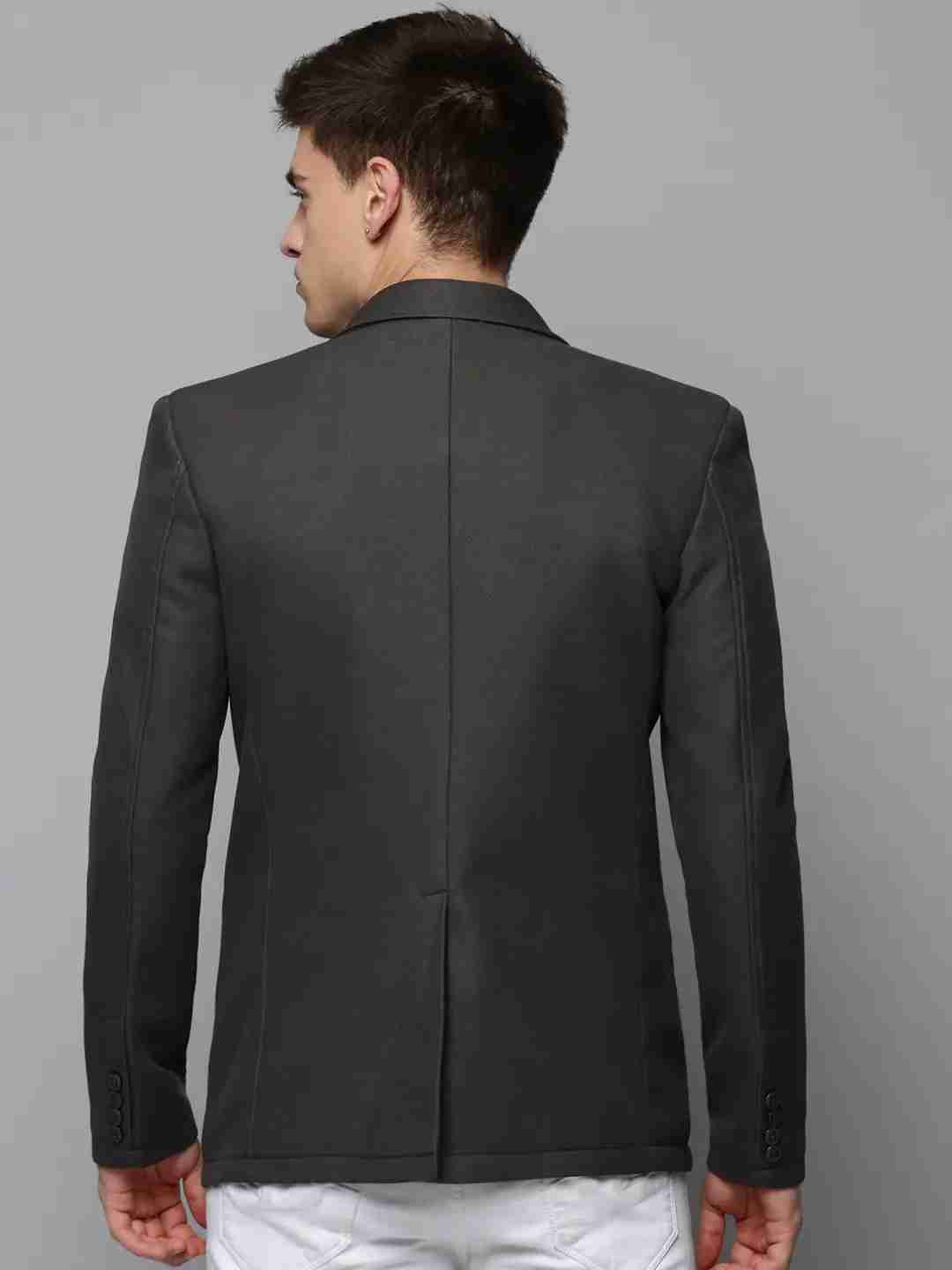 SHOWOFF Men's Notched Lapel Solid Grey Open Front Blazer