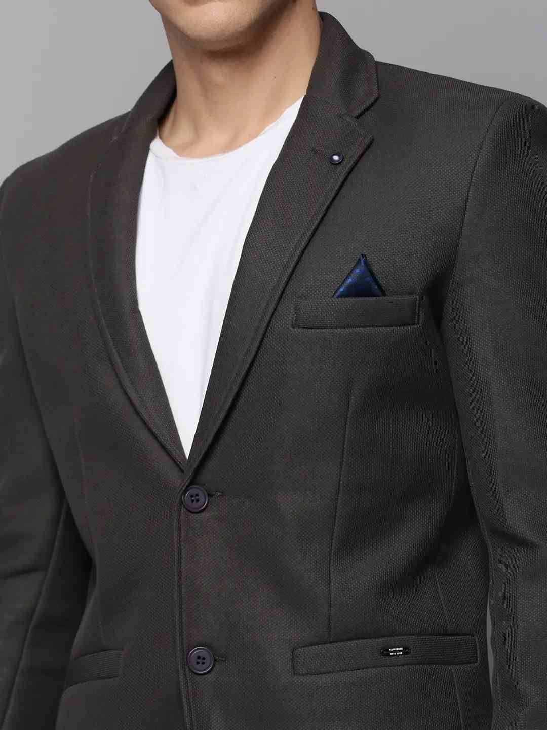 SHOWOFF Men's Notched Lapel Solid Grey Open Front Blazer