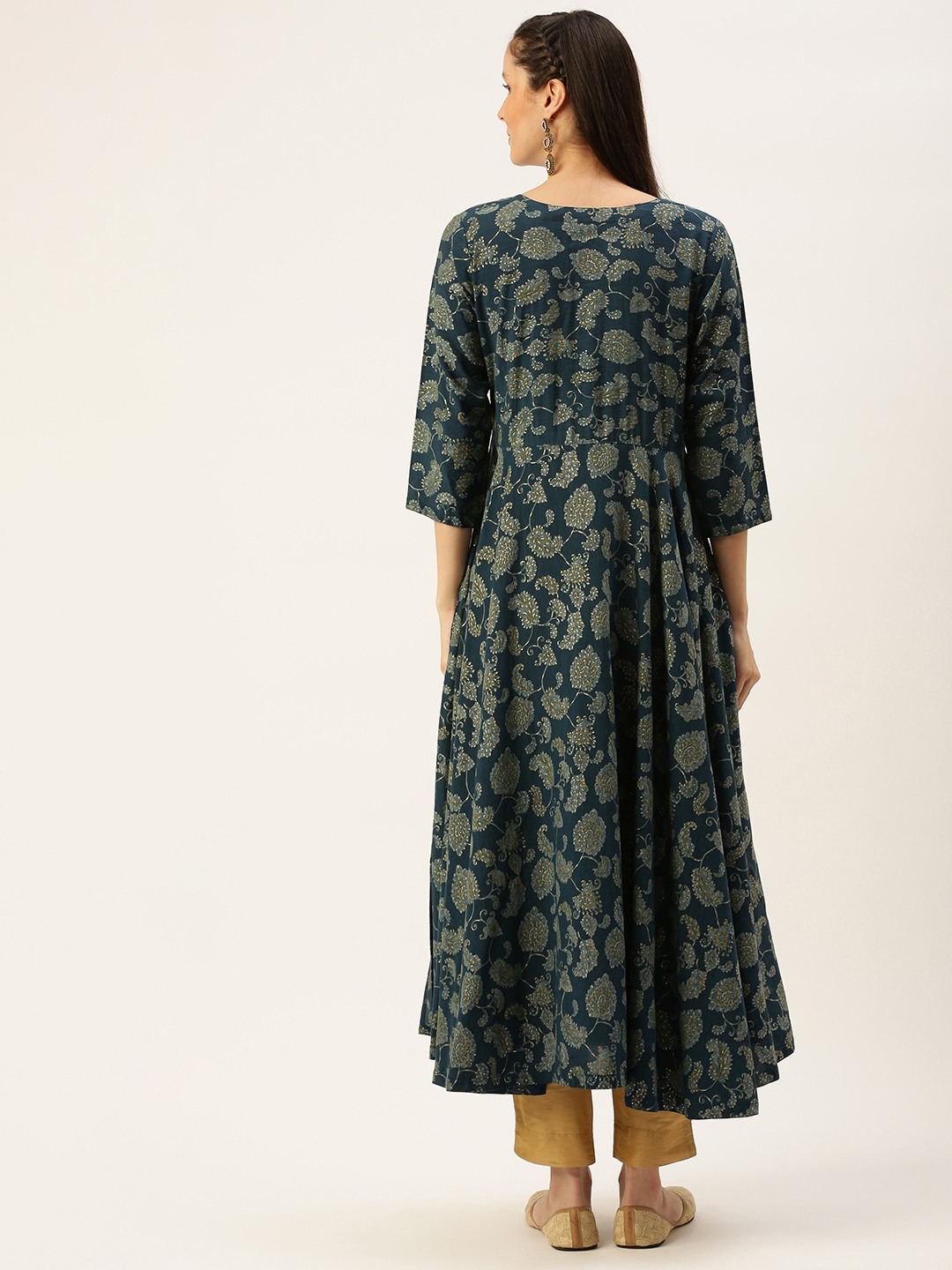 Women's Blue Cotton Printed Comfort Fit Kurtas