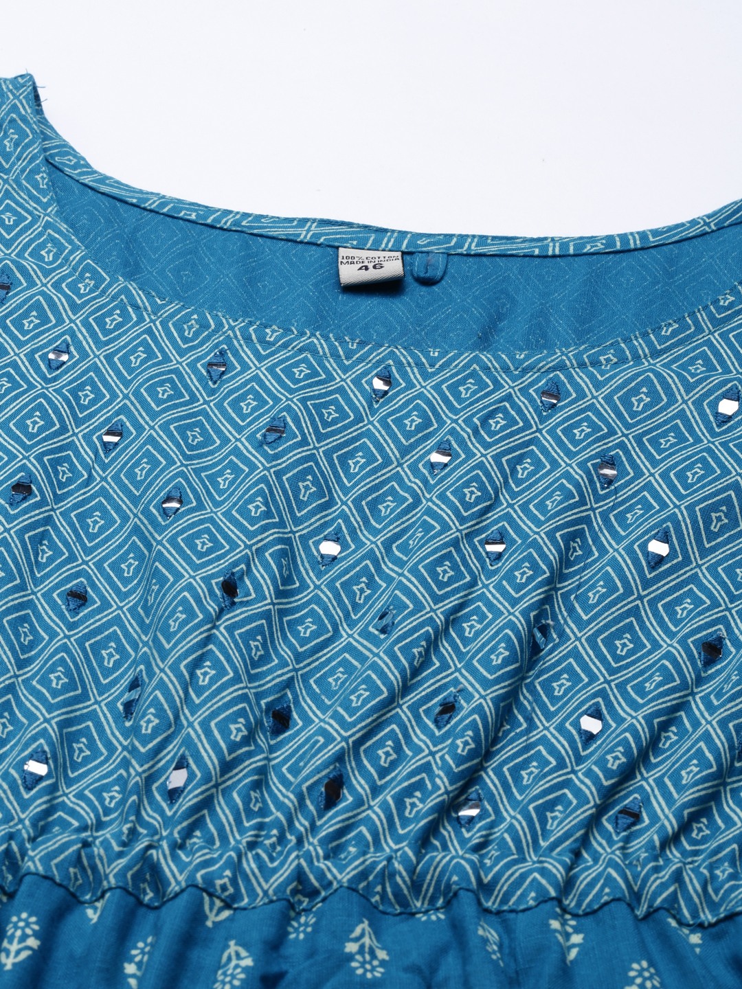 Women's Blue Cotton Printed Comfort Fit Kurtas