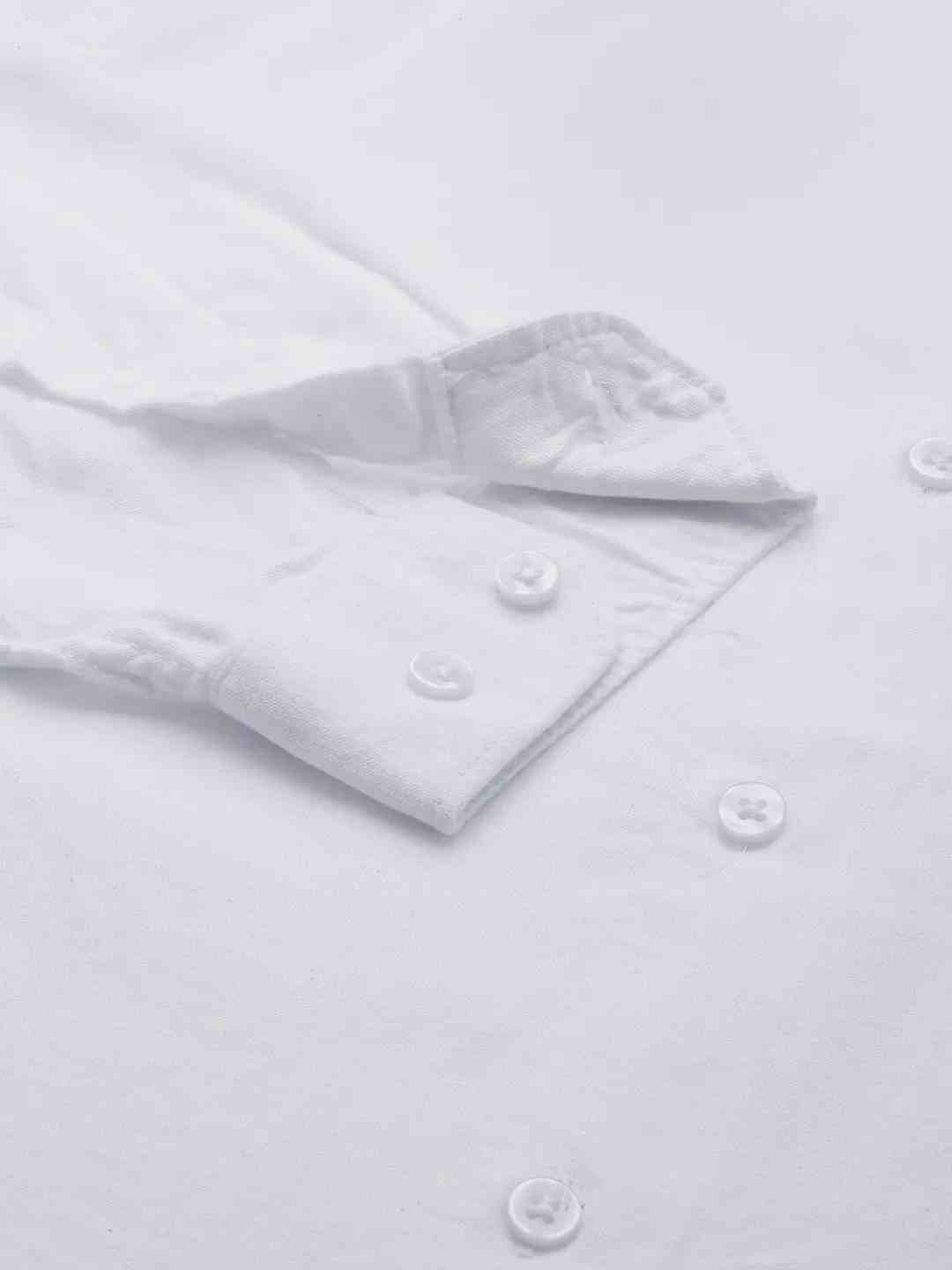 SHOWOFF Men's Spread Collar White Solid Shirt