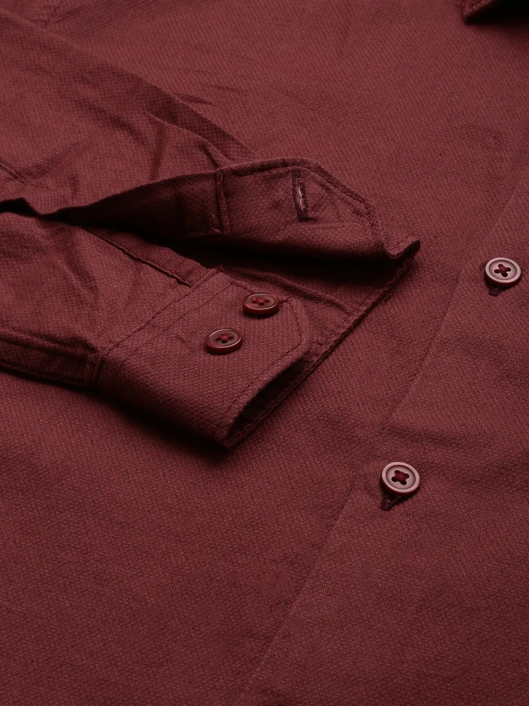 SHOWOFF Men's Rust Spread Collar Solid Shirt