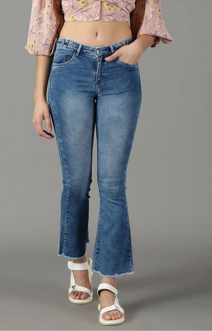 Showoff | SHOWOFF Women Blue Solid  Bootcut Jeans