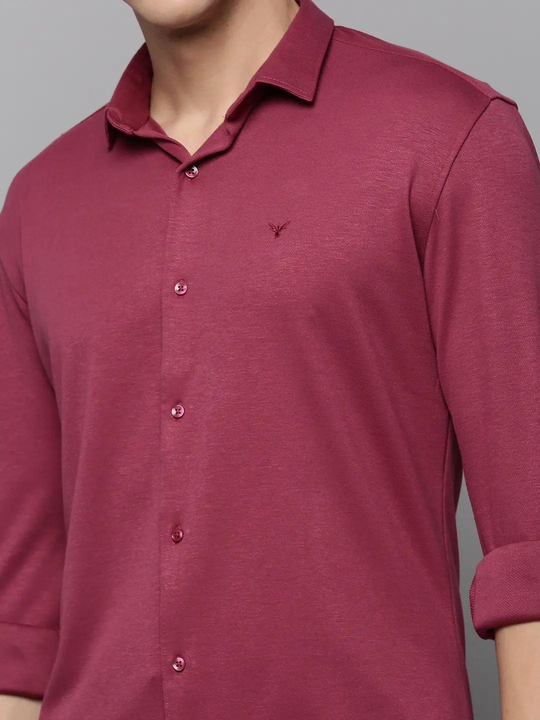 SHOWOFF Men's Spread Collar Pink Solid Shirt