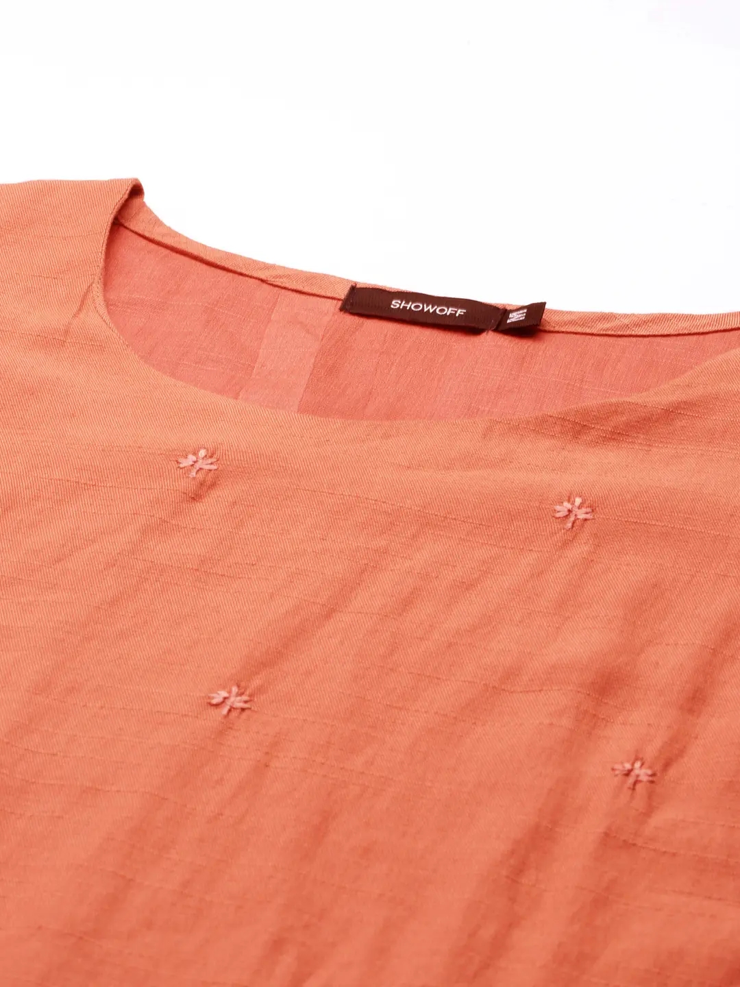 Women's Orange Viscose Rayon Printed Comfort Fit Kurtas