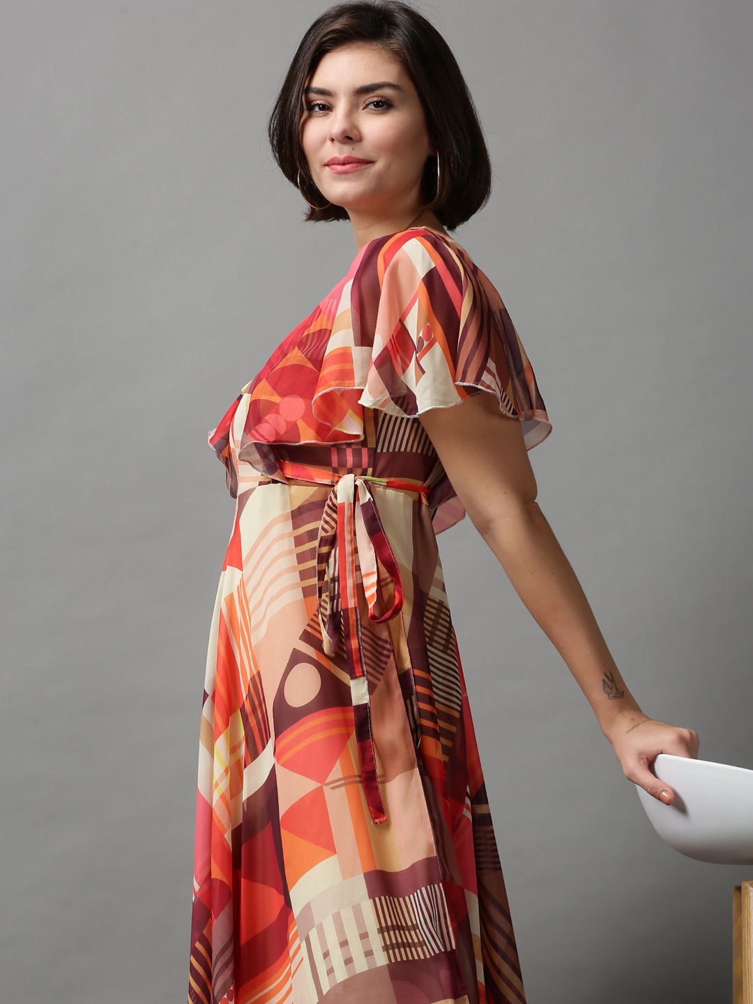 Women's Multi Polyester Printed Dresses