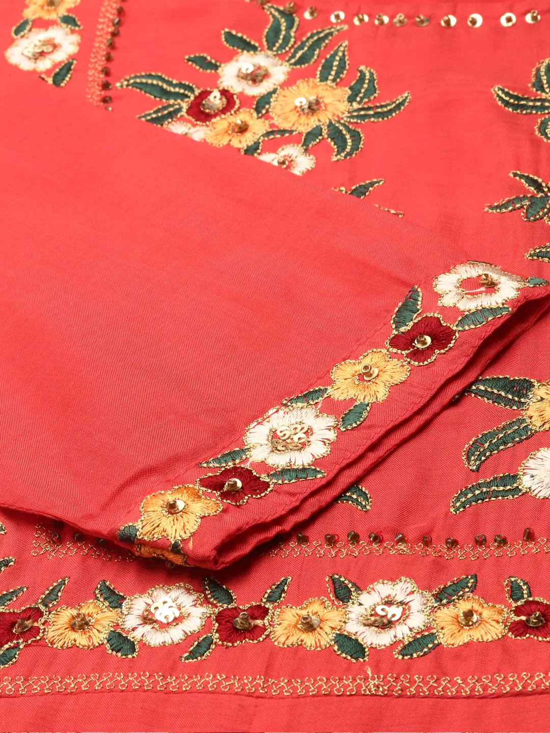 Women's Orange Cotton Printed Comfort Fit Kurtas