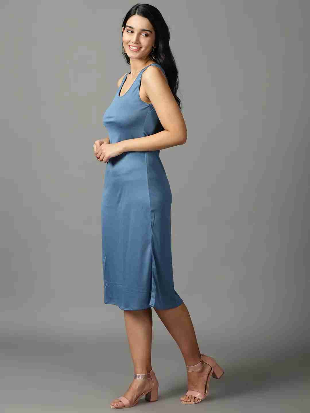SHOWOFF Women Multi Printed Round Neck Three-Quarter Sleeves Maxi A-Line Dress