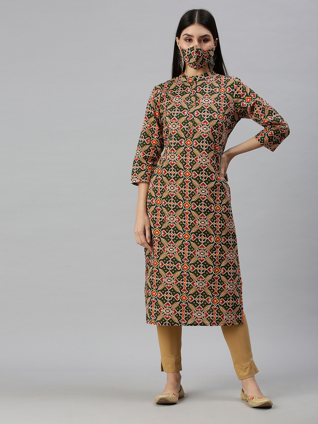 SHOWOFF Fashion Printed Ikat Women Kurta