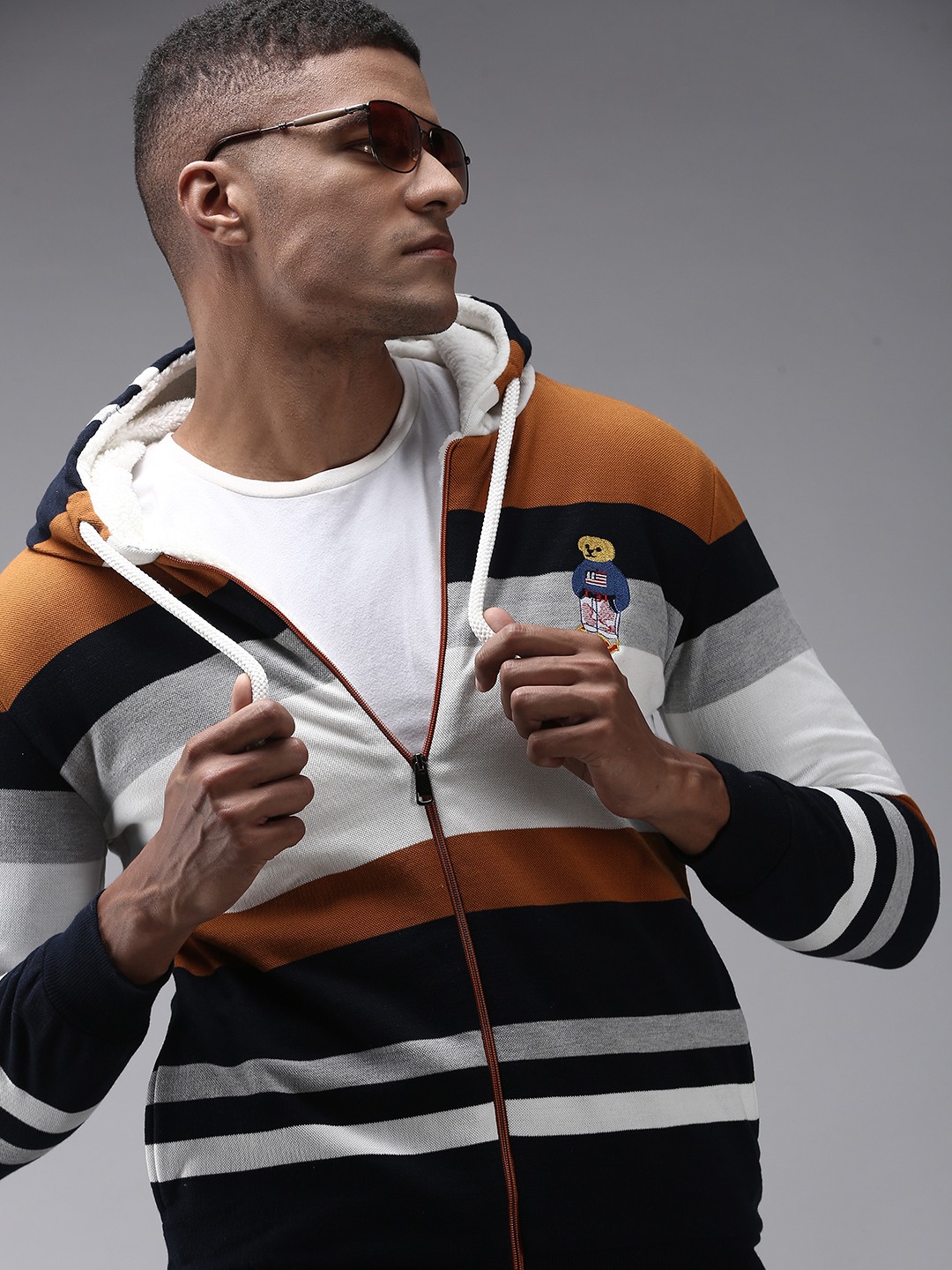 Men's Multi Cotton Colourblock Hoodies