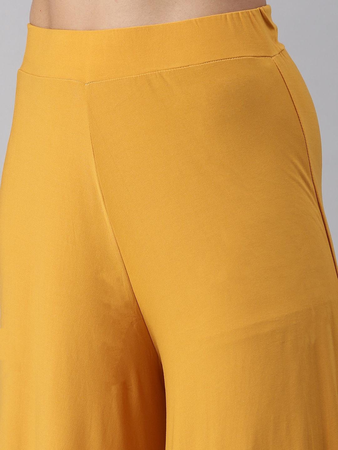 Women's Yellow Others Solid Palazzos