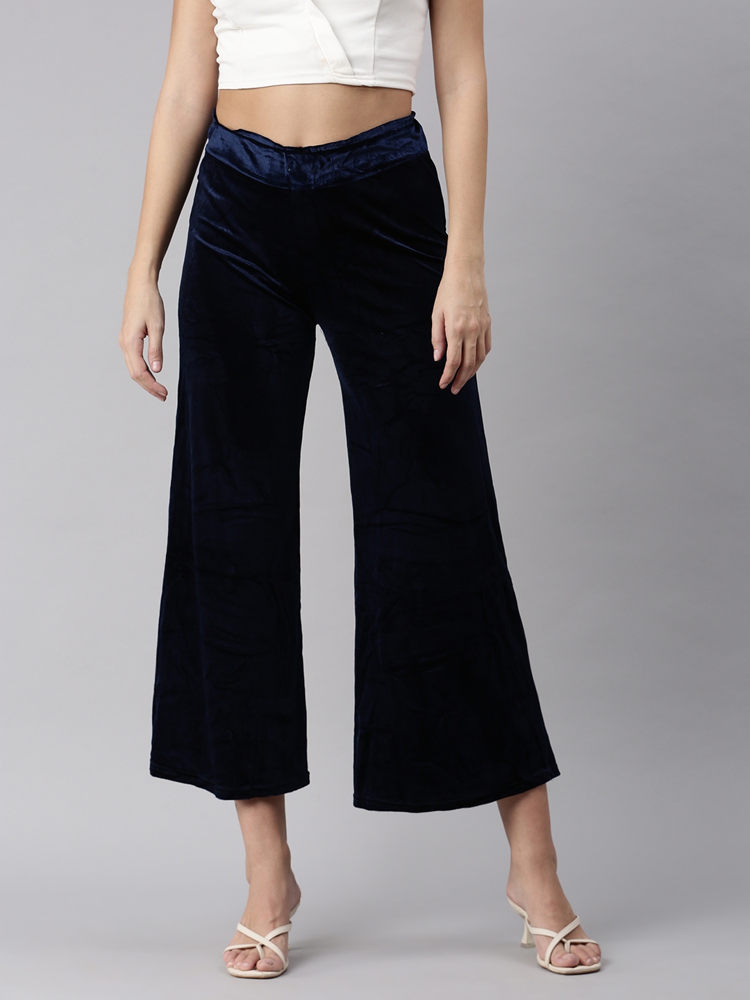 Women's Blue Others Solid Trackpants