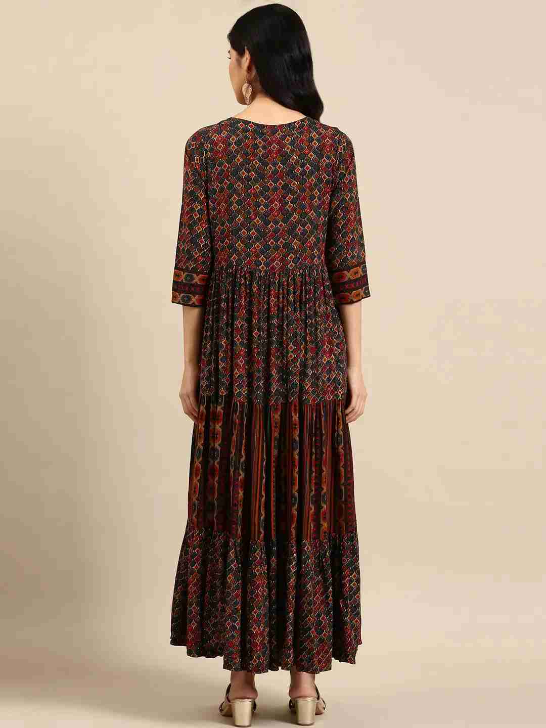 Women's Multicolour Cotton Printed Comfort Fit Kurtas