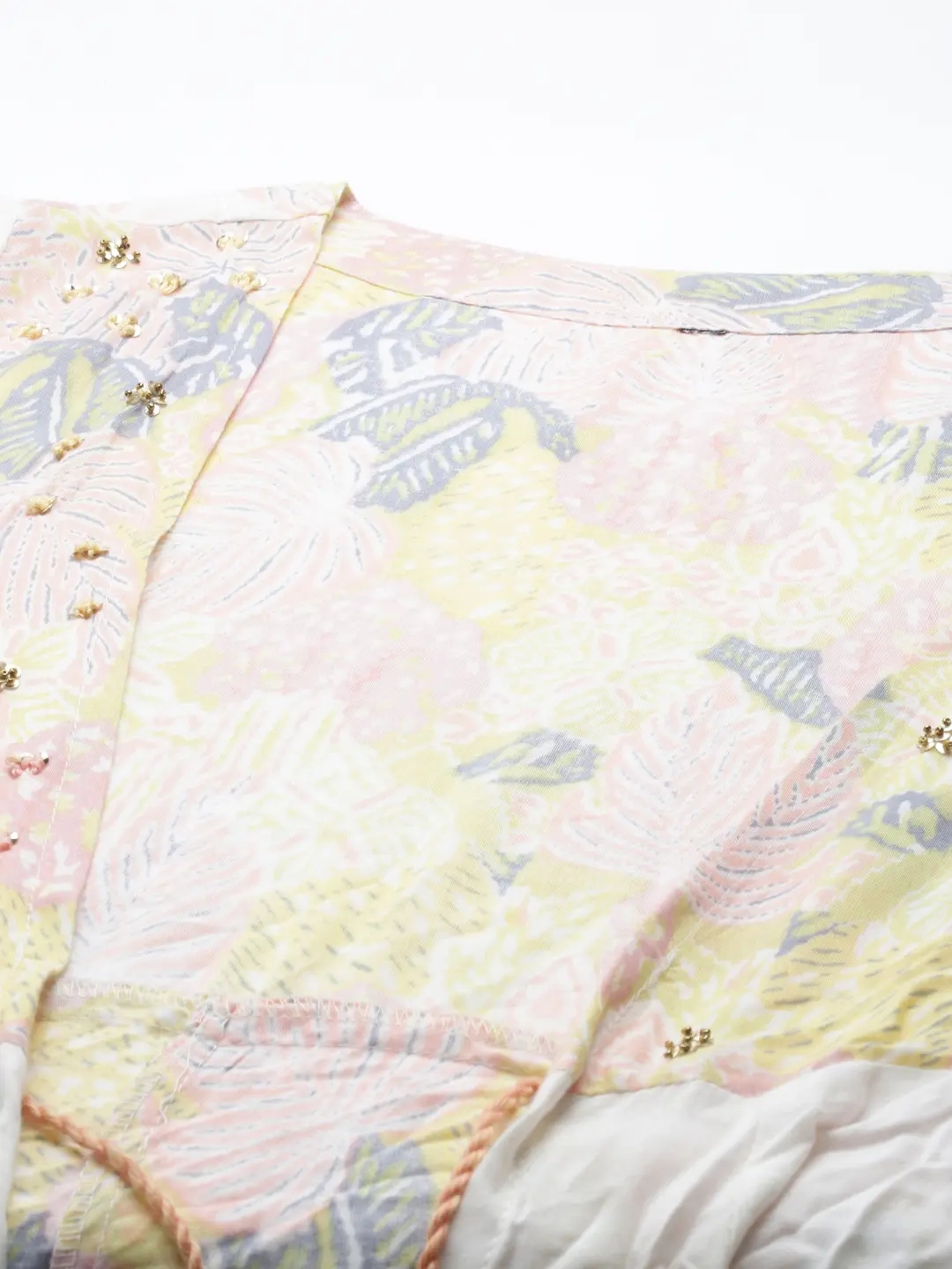 Women's Yellow Chanderi Printed Comfort Fit Kurtas