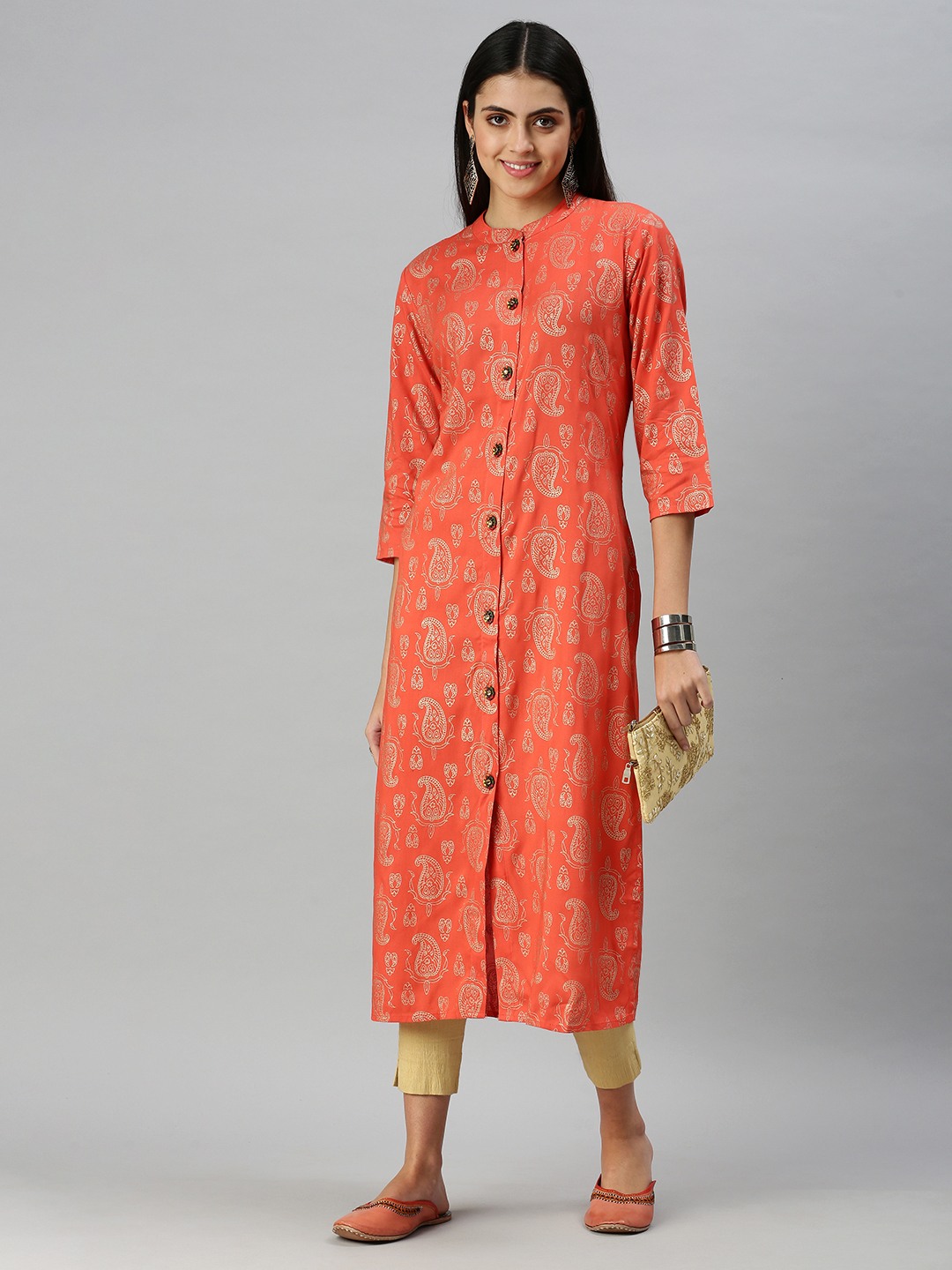 SHOWOFF Fashion Printed Foil Print WOMEN KURTA