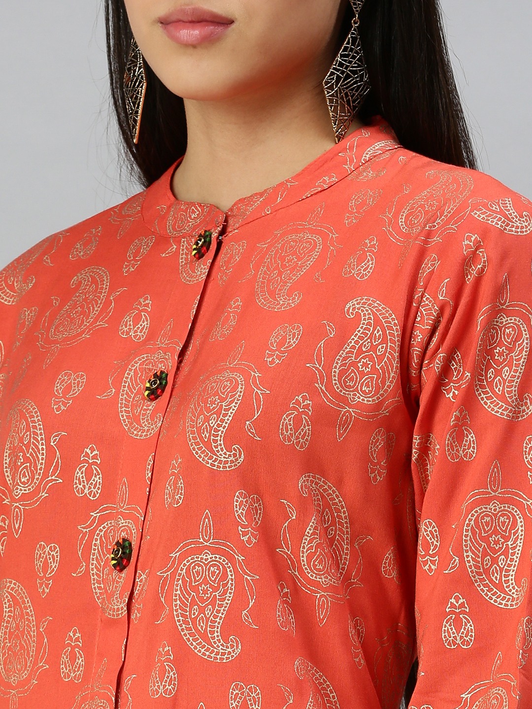 SHOWOFF Fashion Printed Foil Print WOMEN KURTA