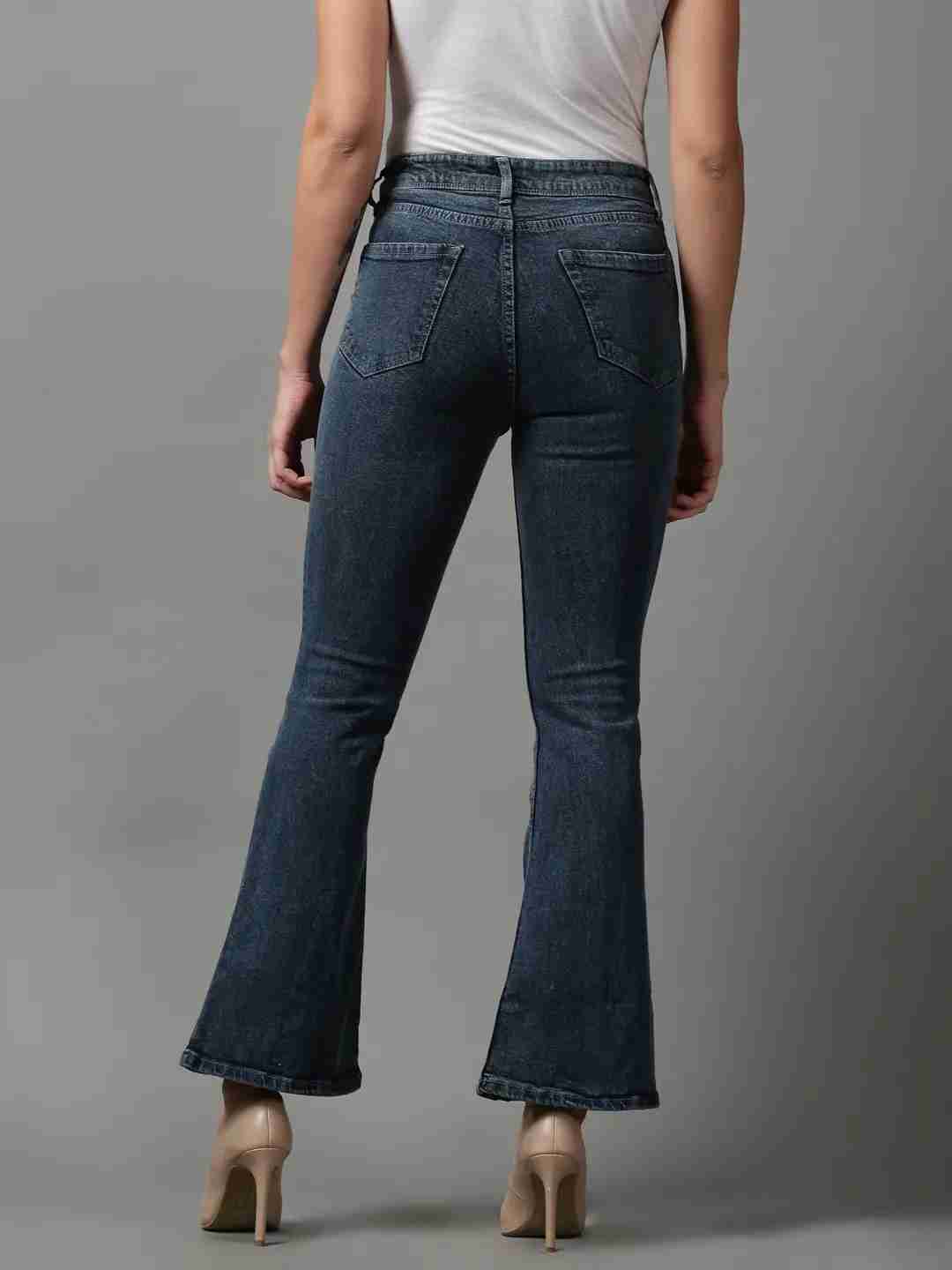 Women's Blue Denim Solid Jeans