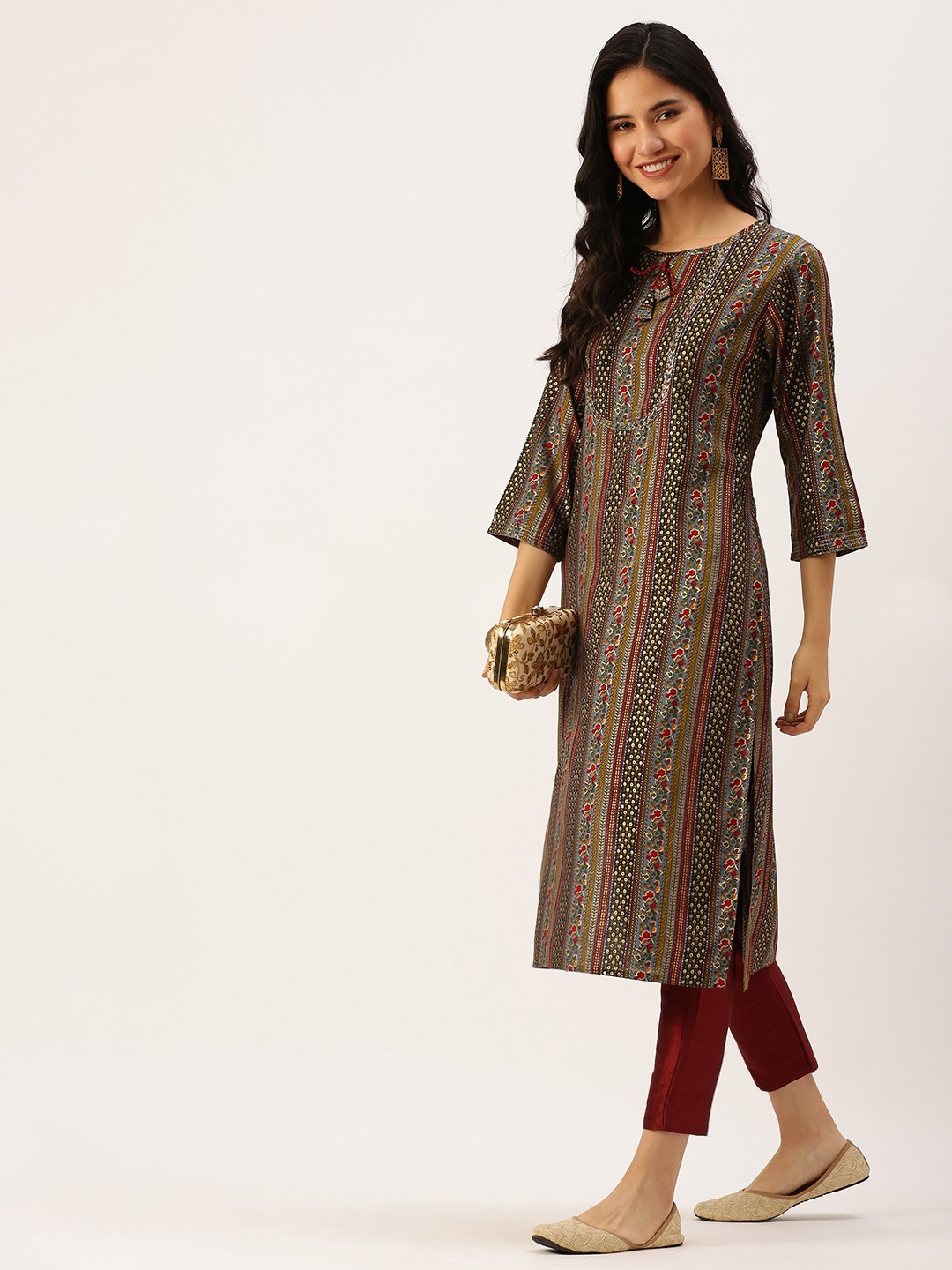 Women's Multicolour Cotton Printed Comfort Fit Kurtas