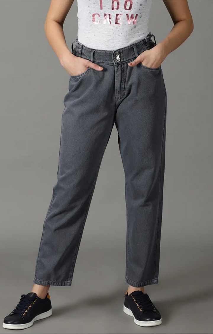 Showoff | SHOWOFF Women Grey Solid  Relaxed Fit Jeans