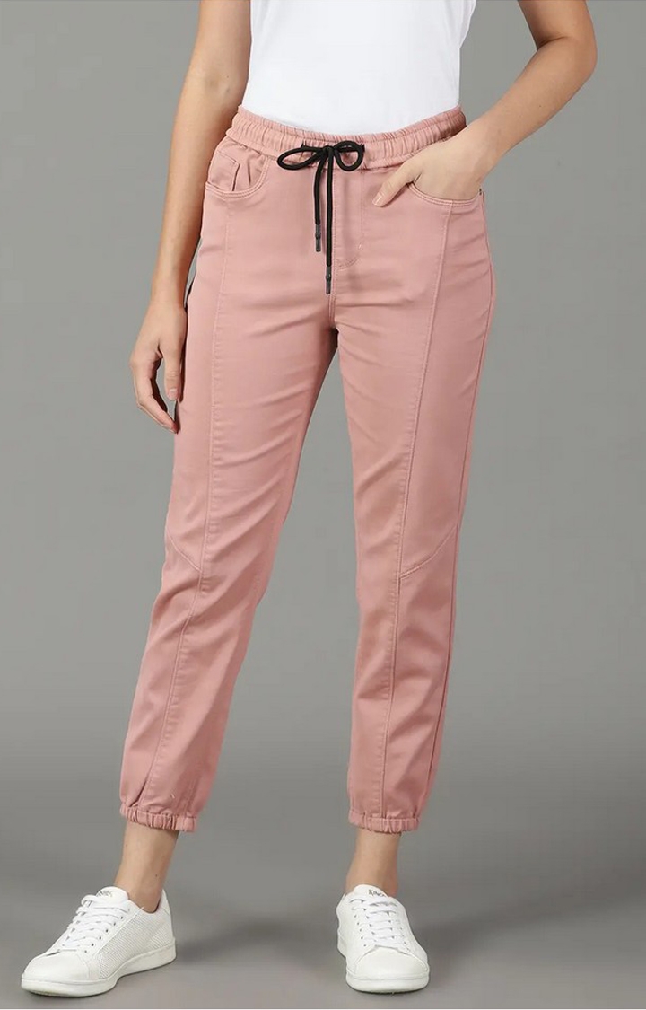 Showoff | SHOWOFF Women Pink Solid  Jogger Jeans