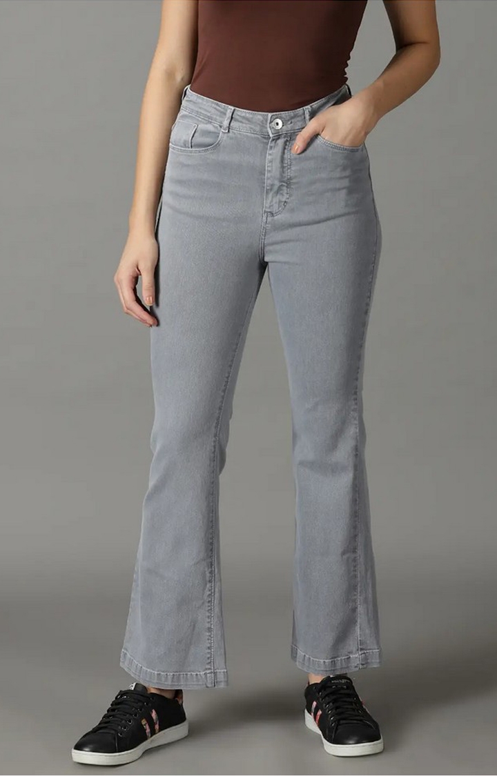 Showoff | SHOWOFF Women Grey Solid  Bootcut Jeans