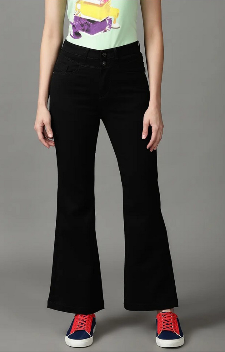 Showoff | SHOWOFF Women Black Solid  Bootcut Jeans
