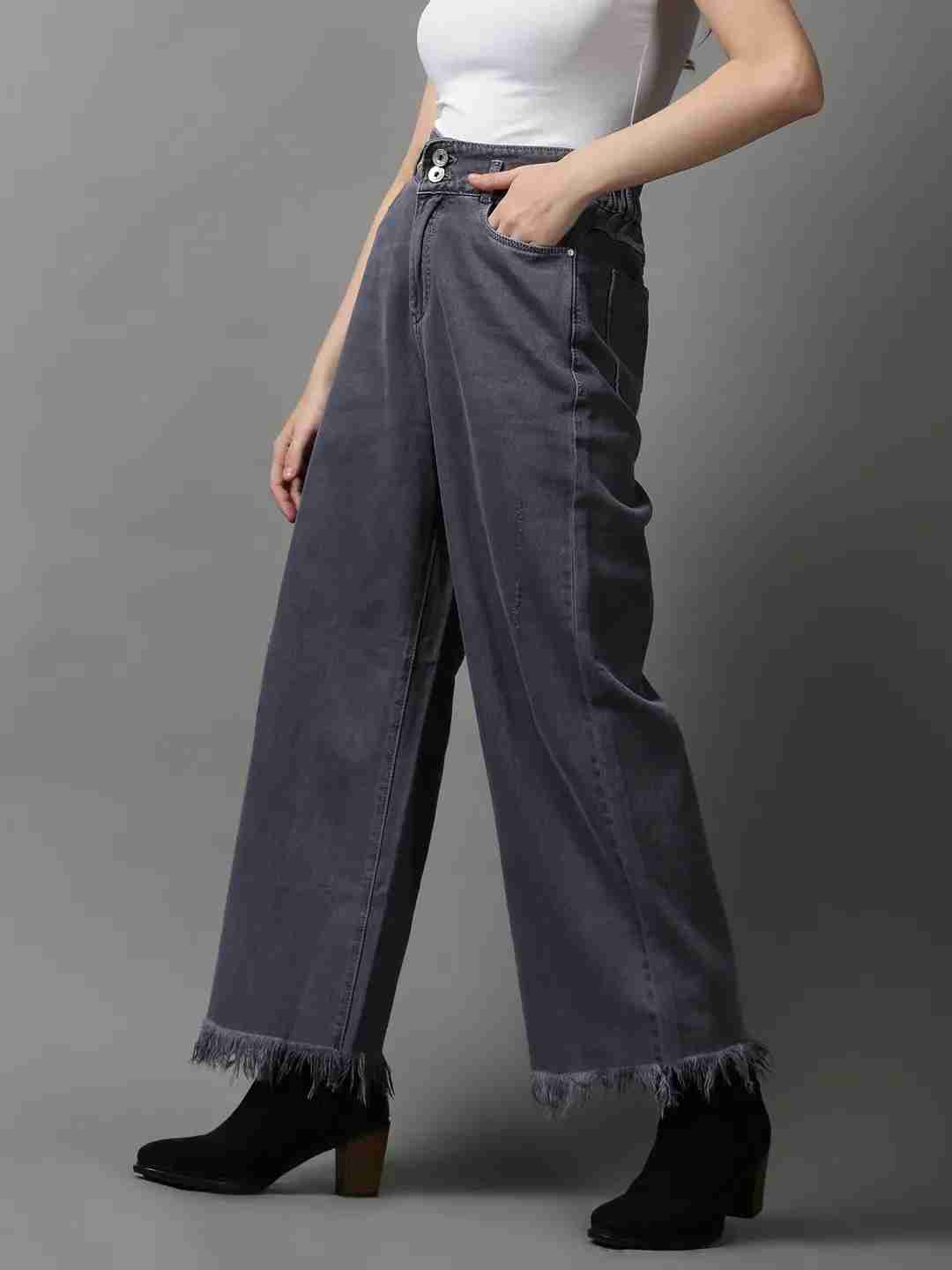 Women's Purple Denim Solid Jeans