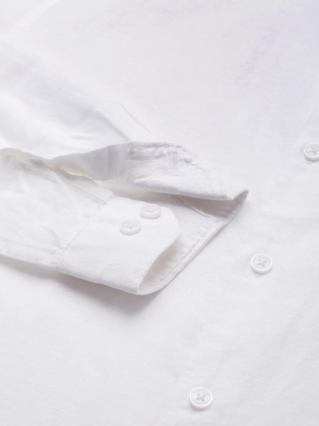 SHOWOFF Men's Mandarin Collar White Solid Shirt
