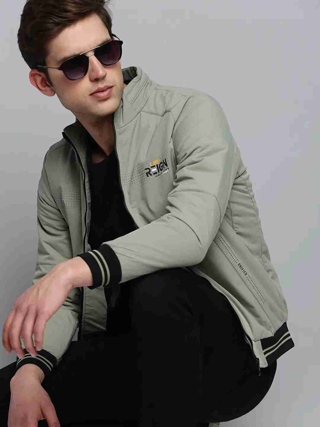 Showoff | SHOWOFF Men's Solid Mock Collar Sea Green Padded Jacket