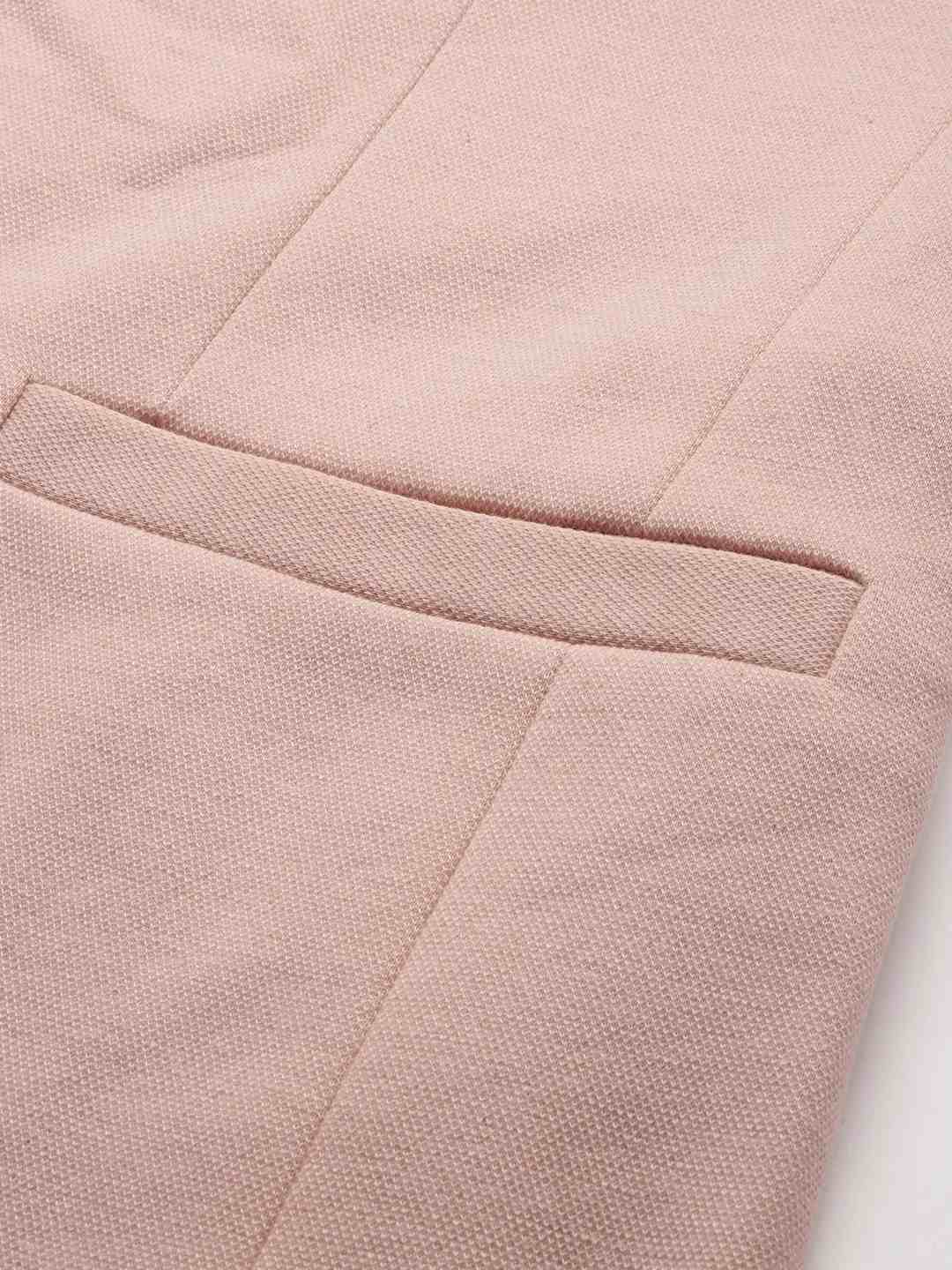 SHOWOFF Men's Notched Lapel Solid Pink Open Front Blazer