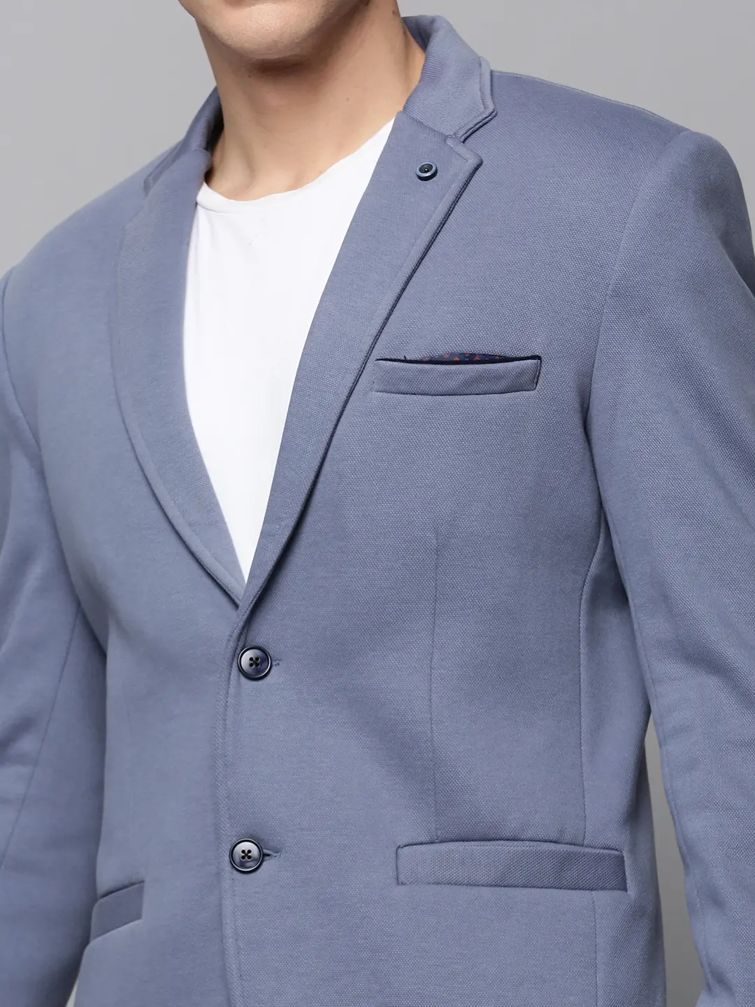 SHOWOFF Men's Notched Lapel Solid Grey Open Front Blazer