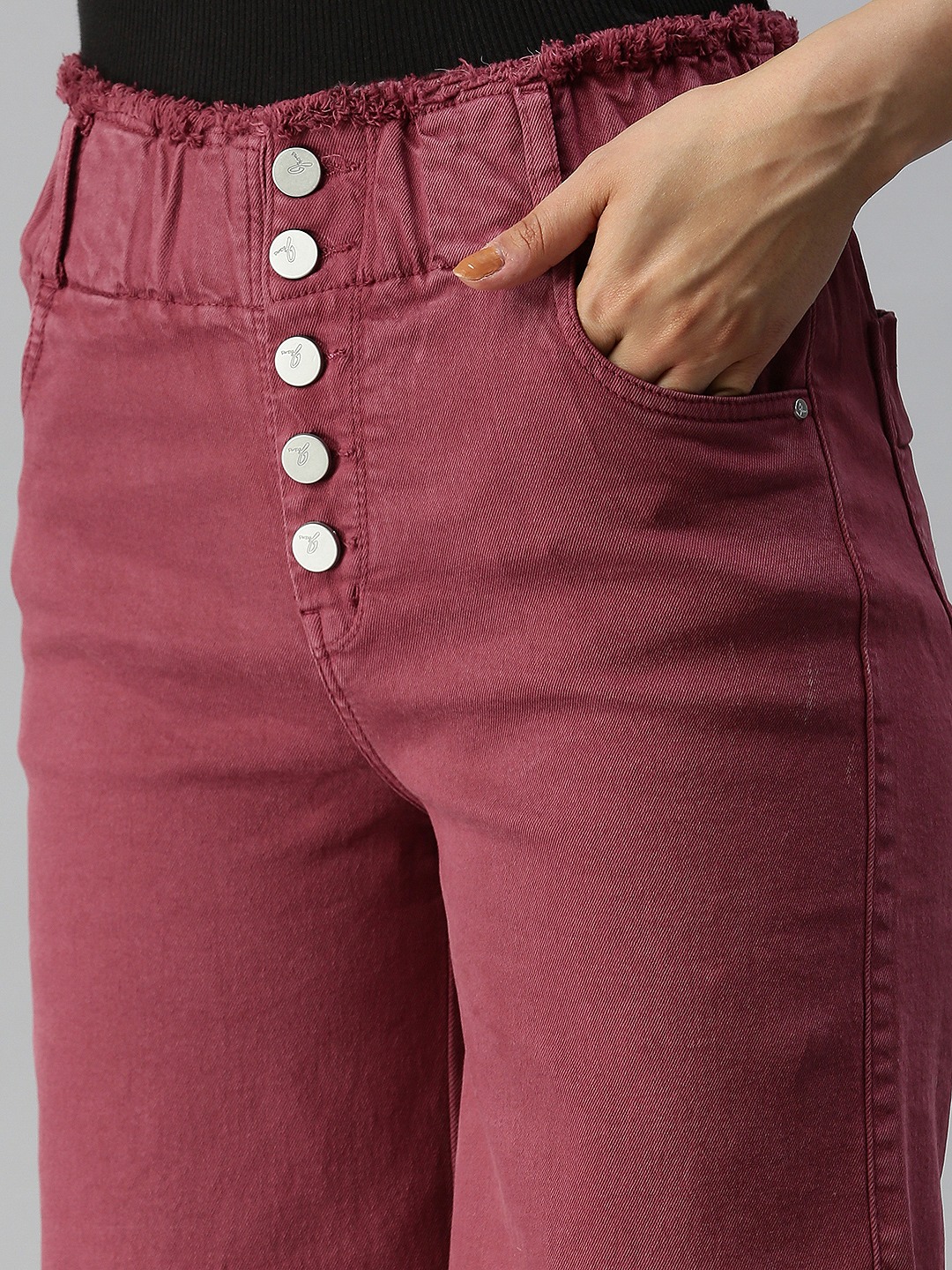 Women's Purple Denim Solid Jeans