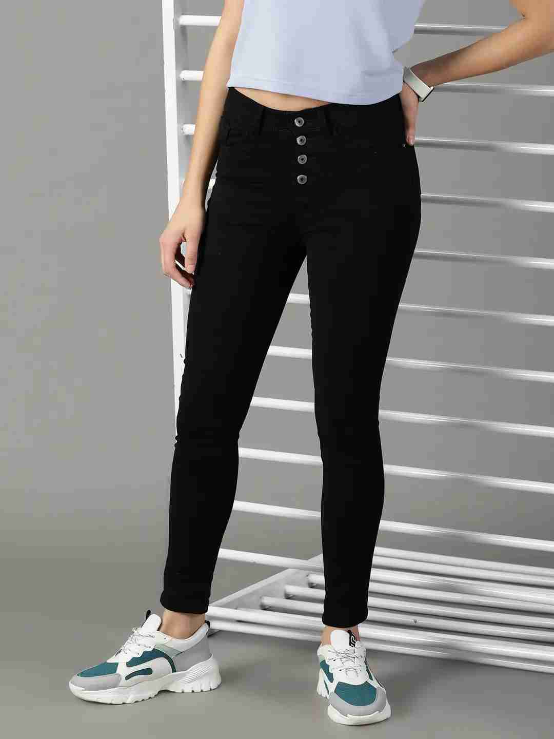Showoff | SHOWOFF Women Black Solid  Slim Fit Jeans