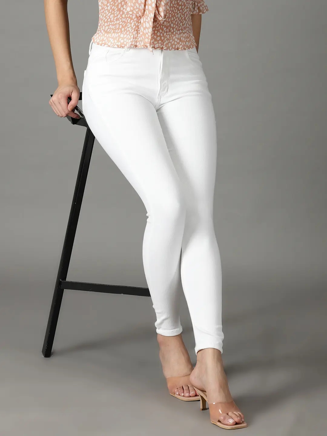 Showoff | SHOWOFF Women's Stretchable Clean Look White Slim Fit Jeans