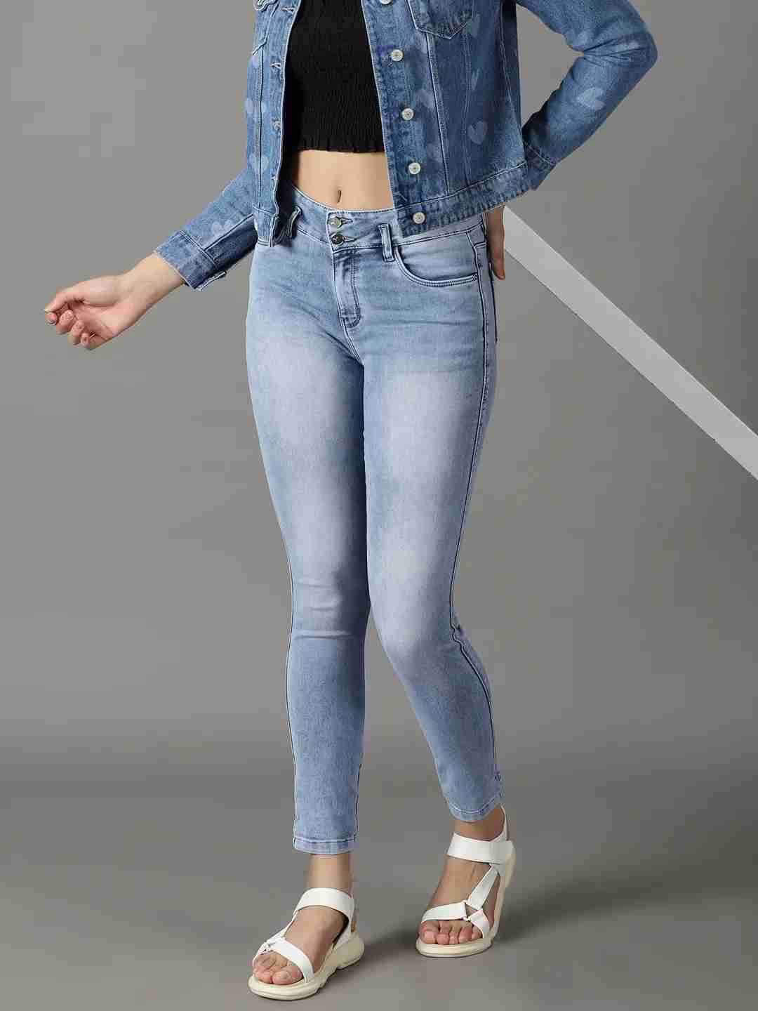 SHOWOFF Women's Stretchable Clean Look Blue Slim Fit Jeans