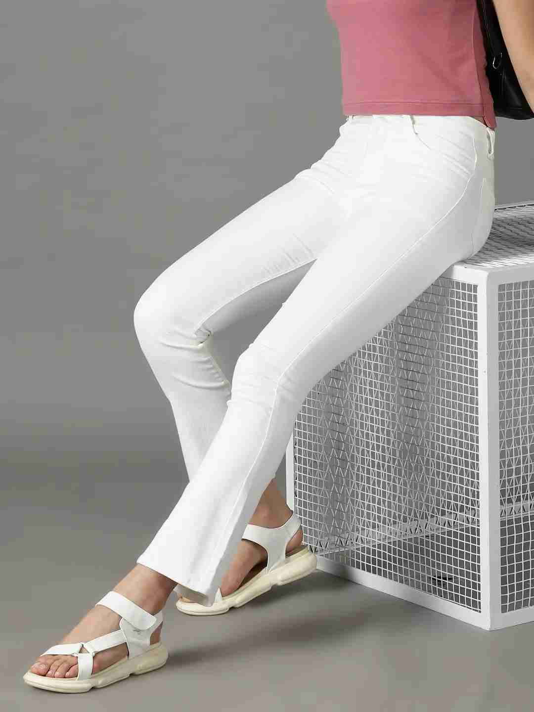 Showoff | SHOWOFF Women's Stretchable Clean Look White Bootcut Jeans