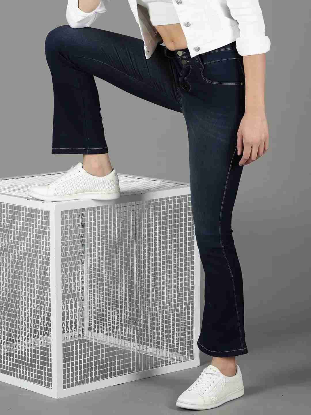 Showoff | SHOWOFF Women Navy Blue Solid  Bootcut Jeans