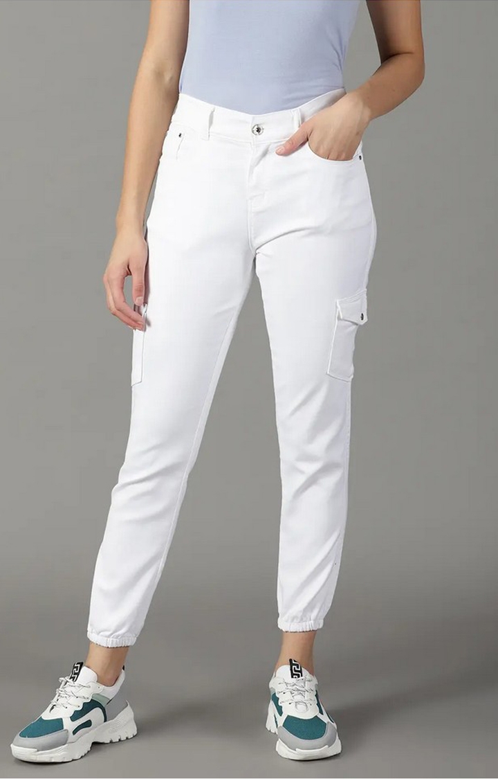 Showoff | SHOWOFF Women White Solid  Jogger Jeans