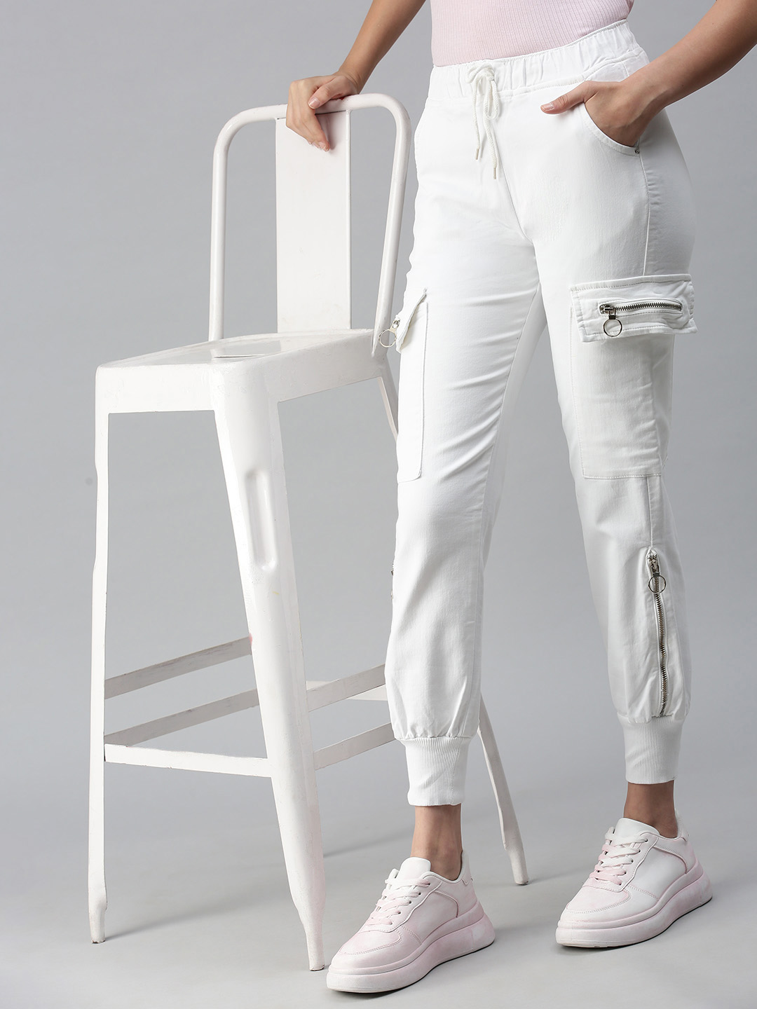 Women's White Denim Solid Jeans