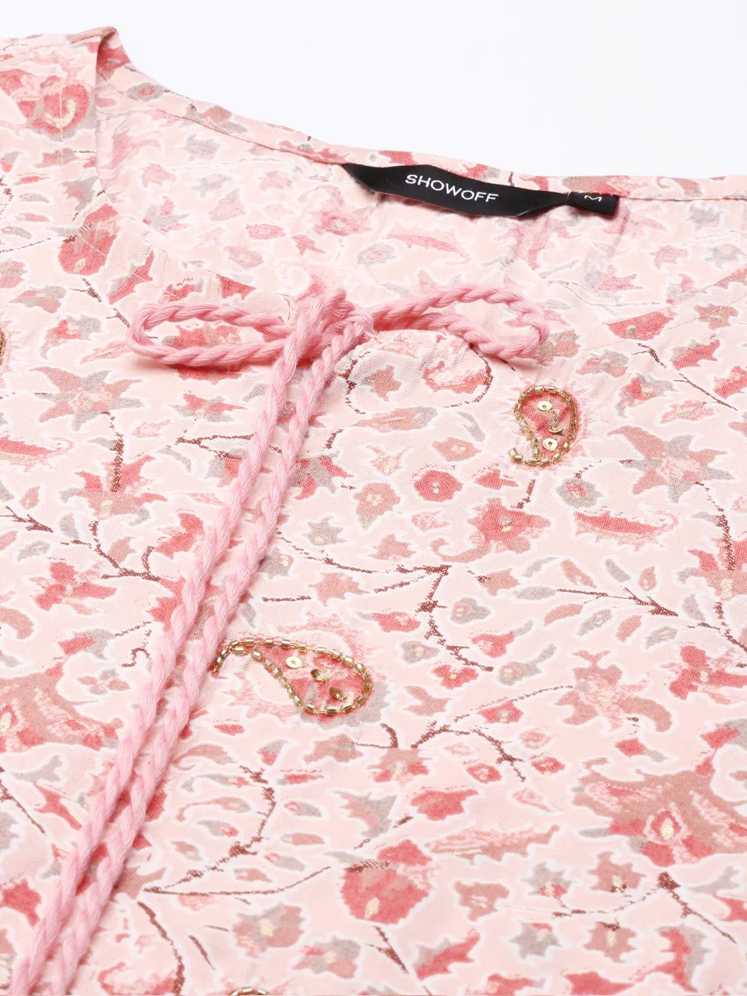 Women's Pink Silk Blend Printed Comfort Fit Kurta Sets
