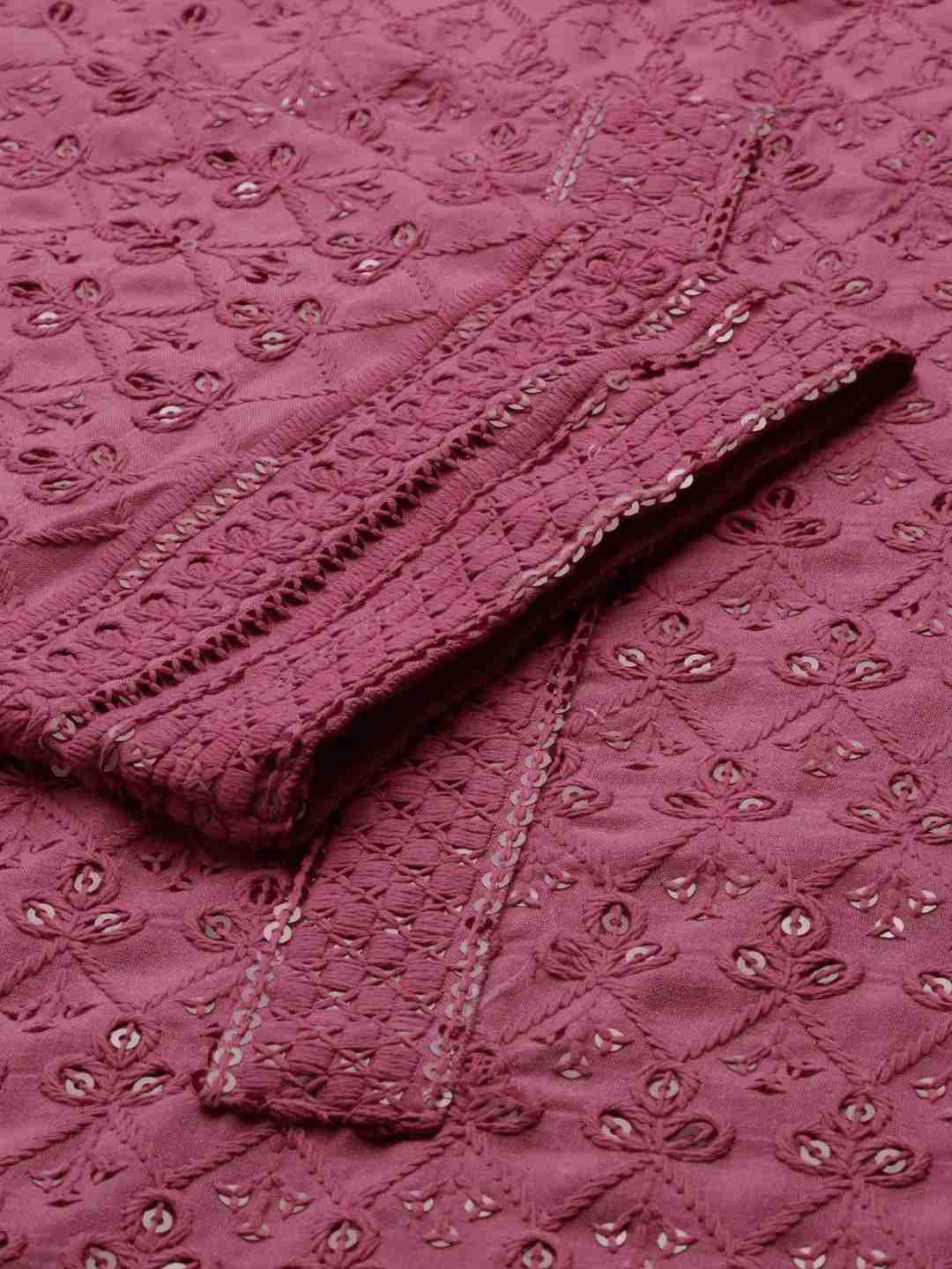 Women's Purple Cotton Printed Comfort Fit Kurtas