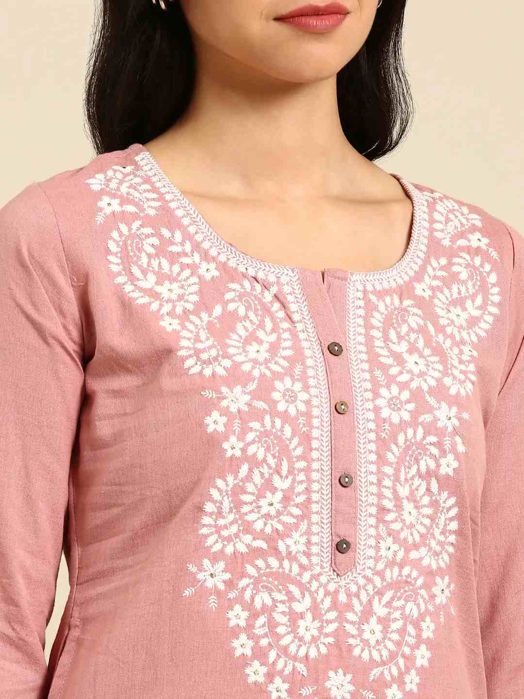 Women's Purple Cotton Solid Comfort Fit Kurtas
