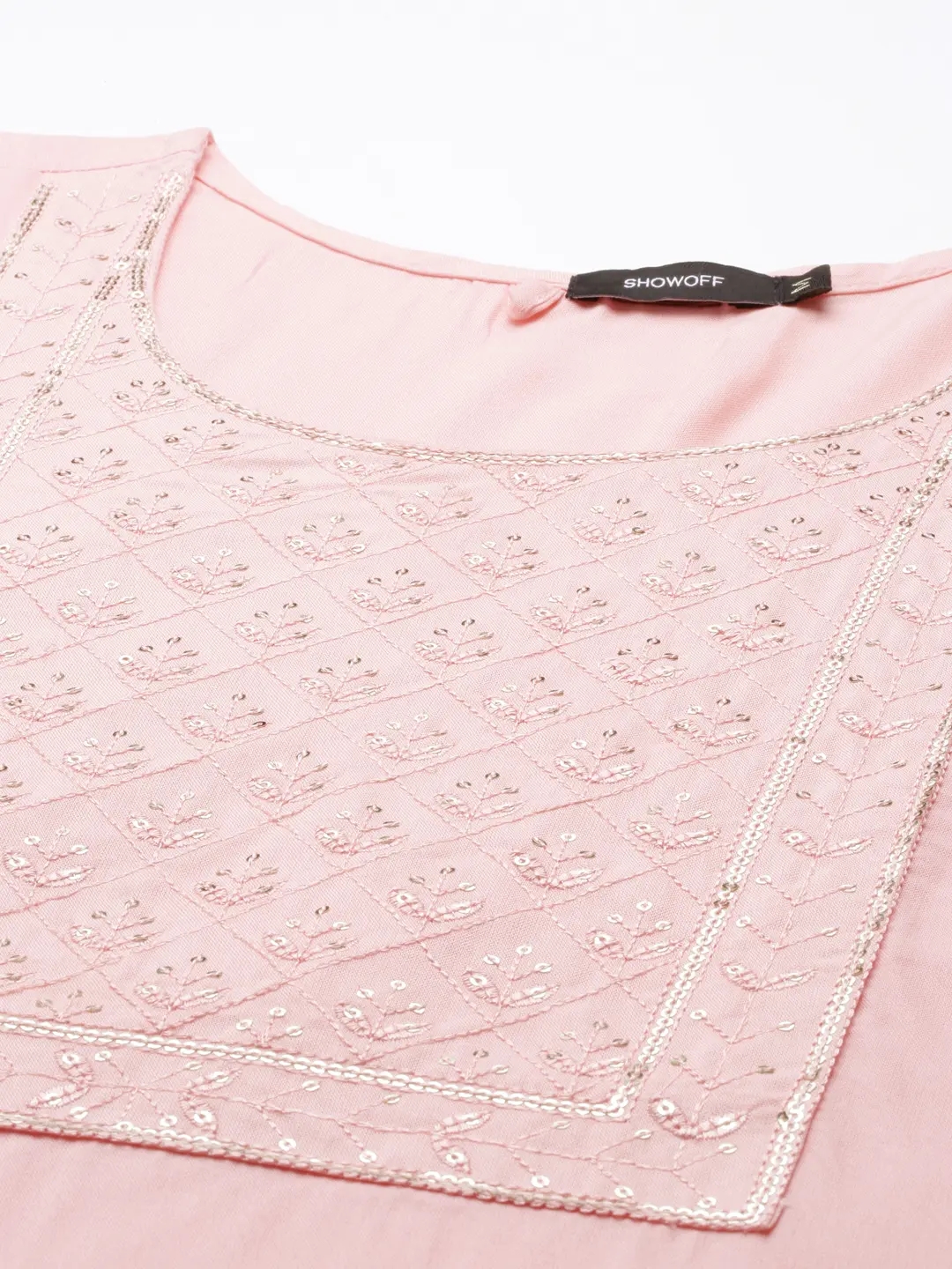 Women's Pink Viscose Rayon Solid Comfort Fit Kurtas