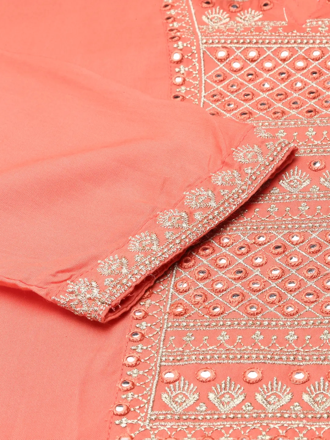 Women's Pink Silk Printed Comfort Fit Kurtas