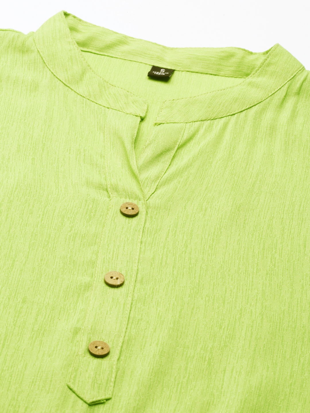 Women's Green Polyester Solid Comfort Fit Kurtas